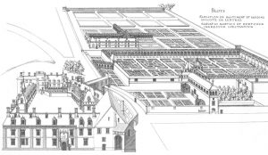 Château de Blois et jardins vers 1570, Dessin de Jacques Androuet du Cerceau